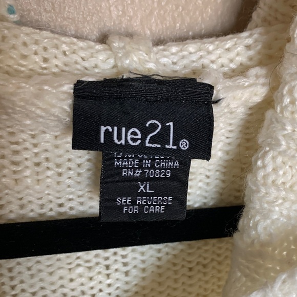 Rue21 Cream Hooded Sweater - Picture 2 of 7